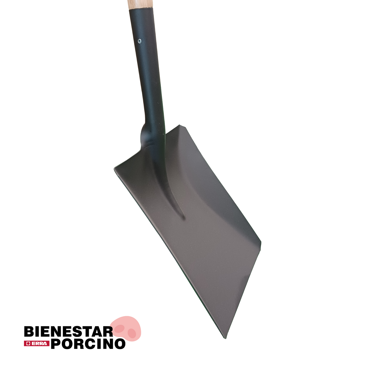 Pala de metal de punta cuadrada con mango
